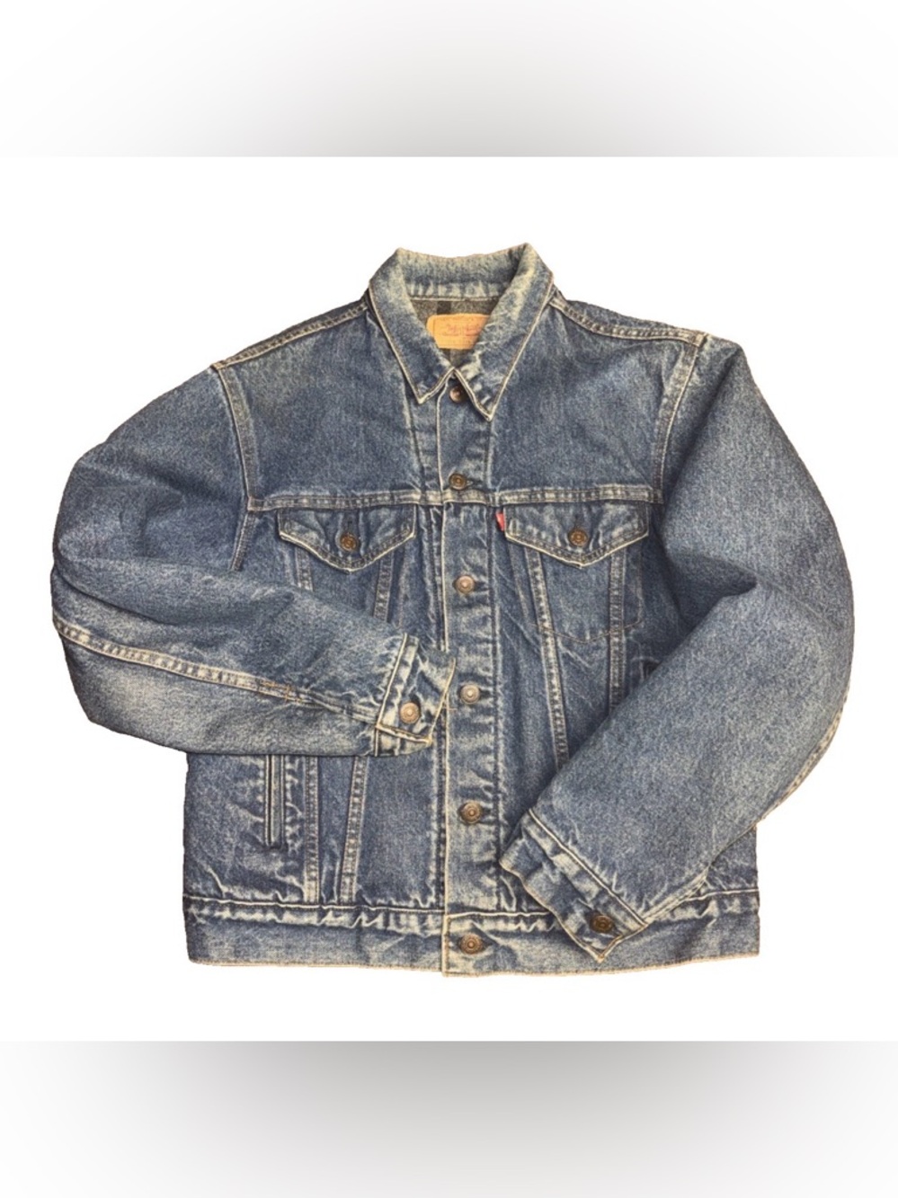 Vtg Levis Type 3 Denim Jacket SZ 40 Blanket Lined Dark Wash USA 70506‎ 0316 READ